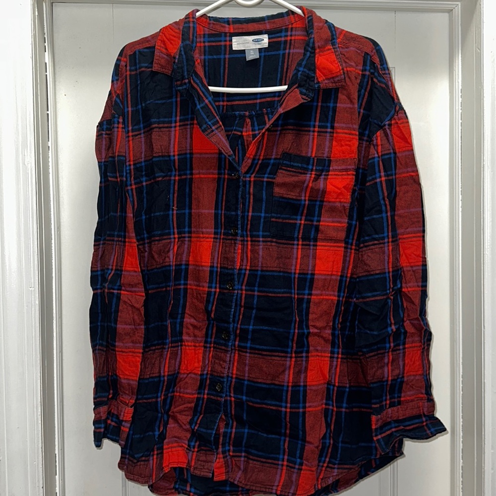 Old Navy Flannel | Blue/Red Flannel | Button Down Flannel | Flannel | Old Navy